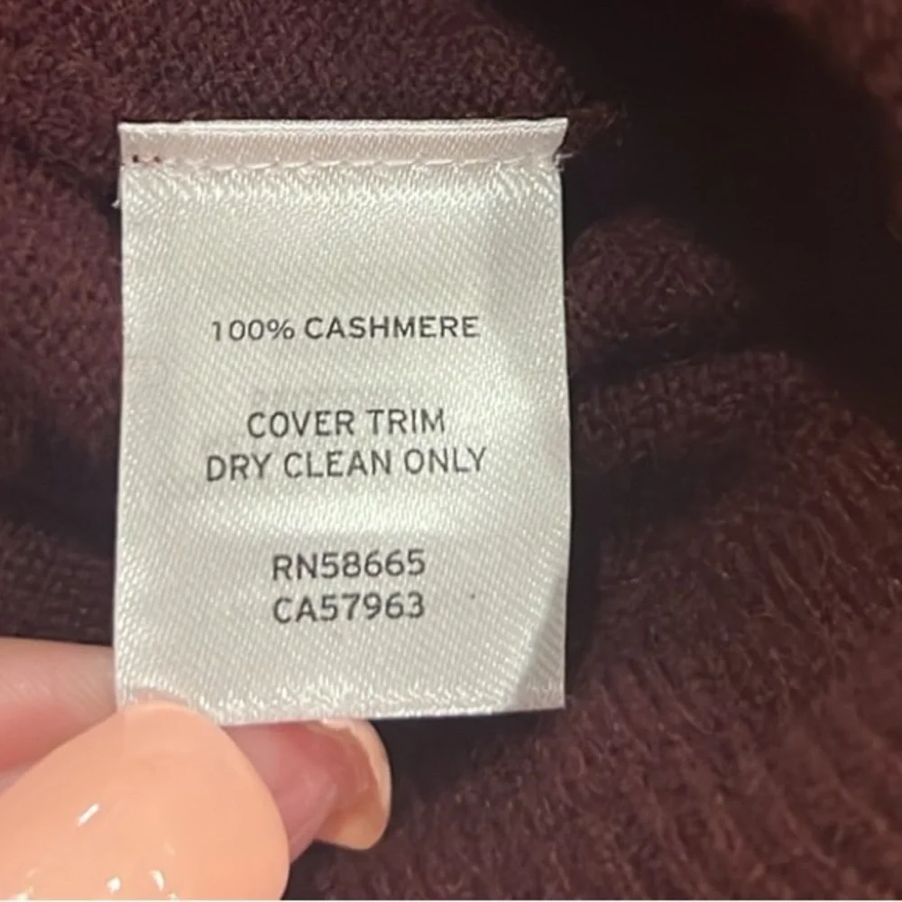 Monte Rosso men’s Italian cashmere maroon 1/4 zip sweater size XL